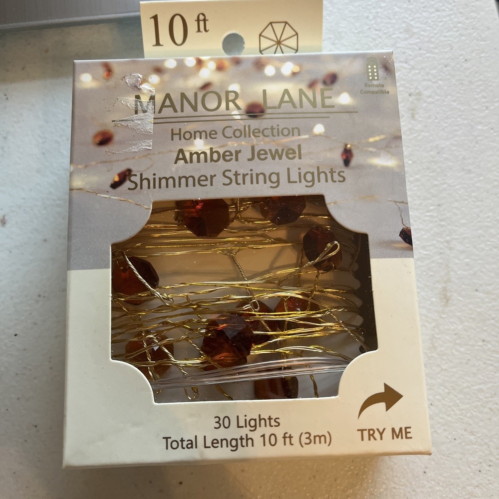 Manor Lane Home Collection Amber Jewel Shimmer String Lights